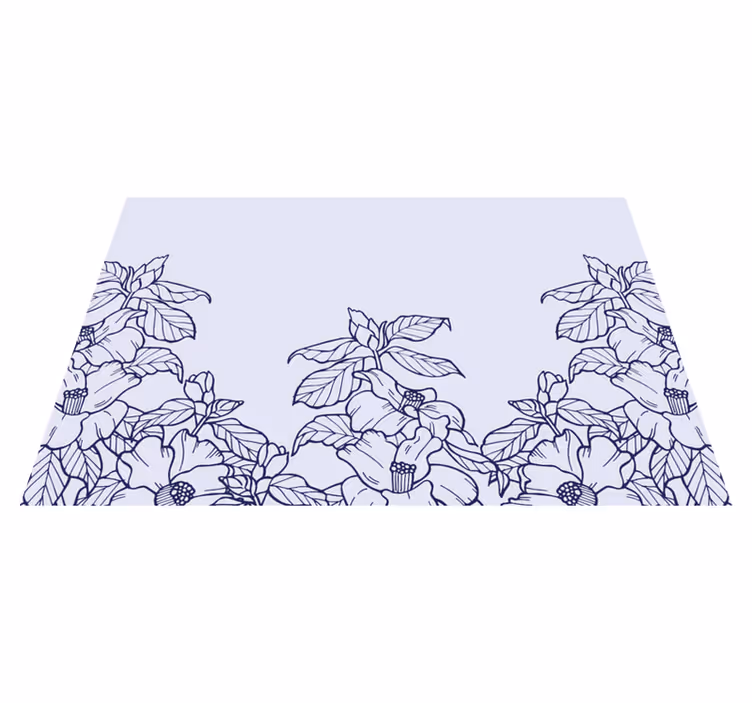 Individuais de mesa originais Flor silhueta com azul - TenStickers
