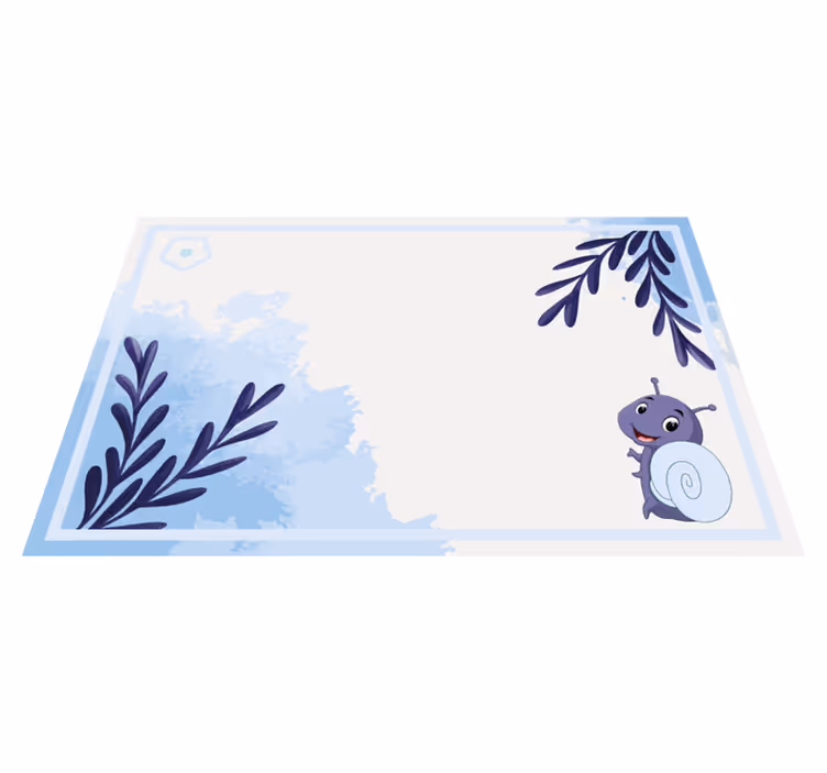 Individuais de mesa infantis caracol com folhas - TenStickers