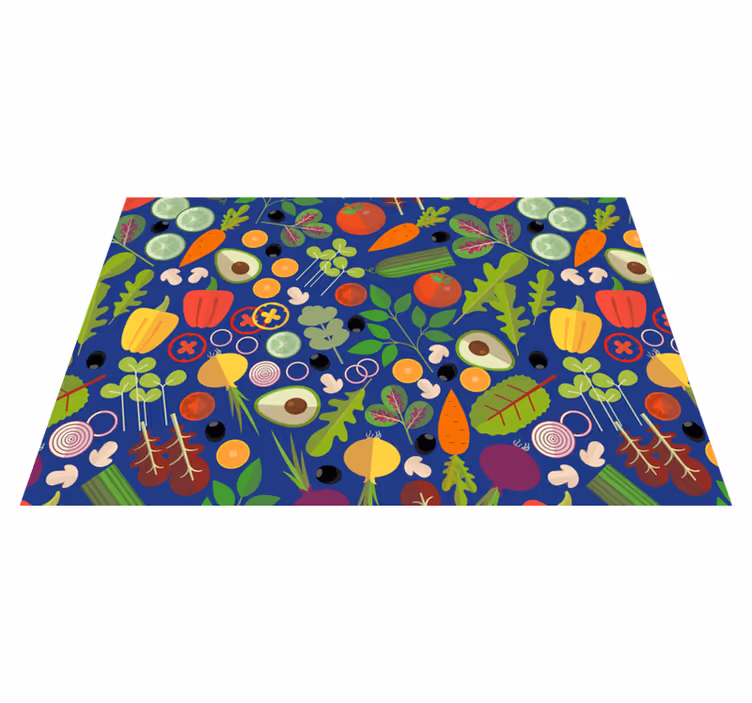 Individuais de mesa originais Vegetais fundo azul - TenStickers