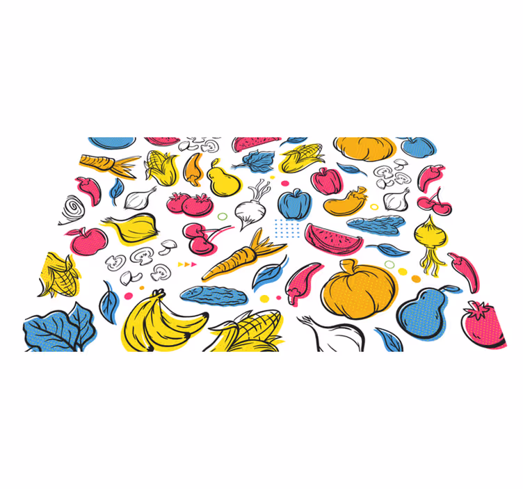 Individuais de mesa originais com padrões vegetais coloridos - TenStickers