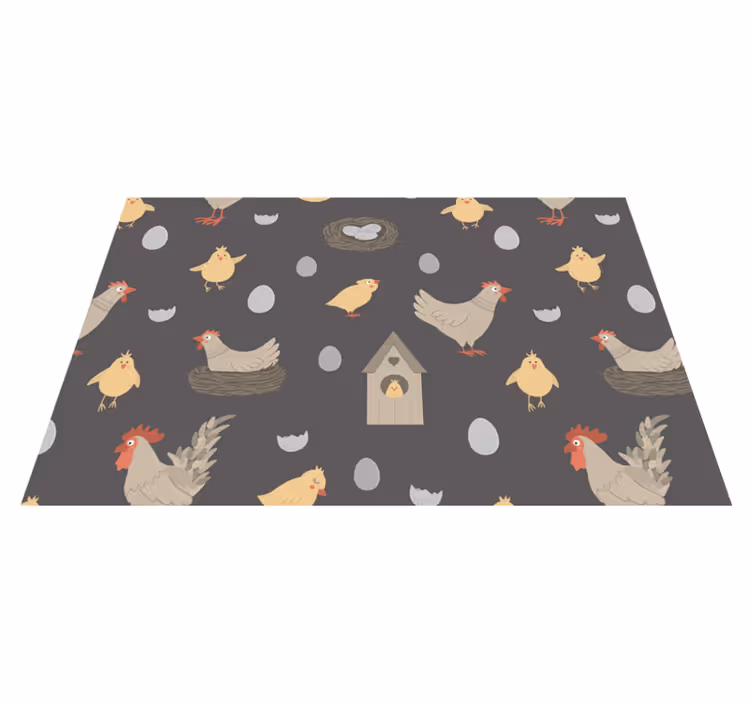 Individuais de mesa infantis atraentes aves da fazenda - TenStickers