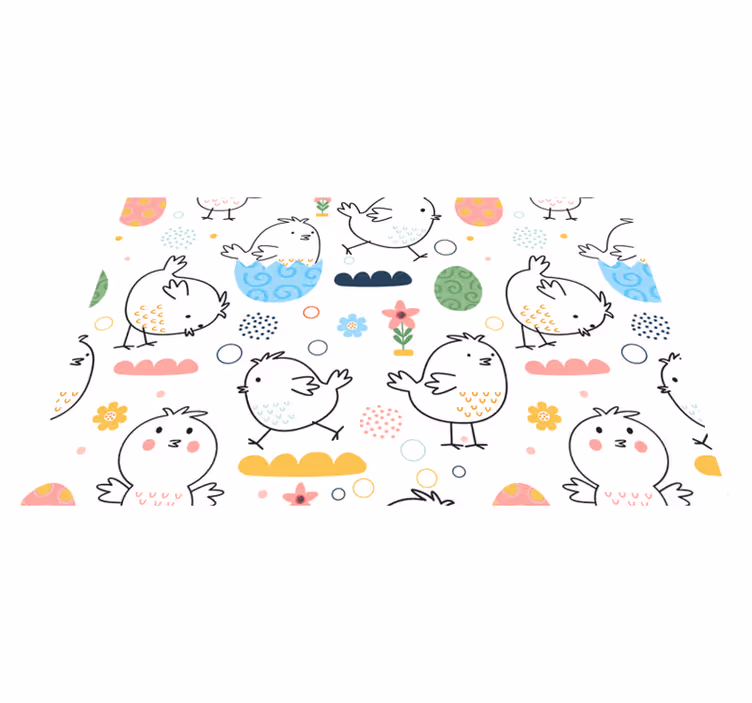 Individuais de mesa infantis com padrões de pássaros fofos - TenStickers