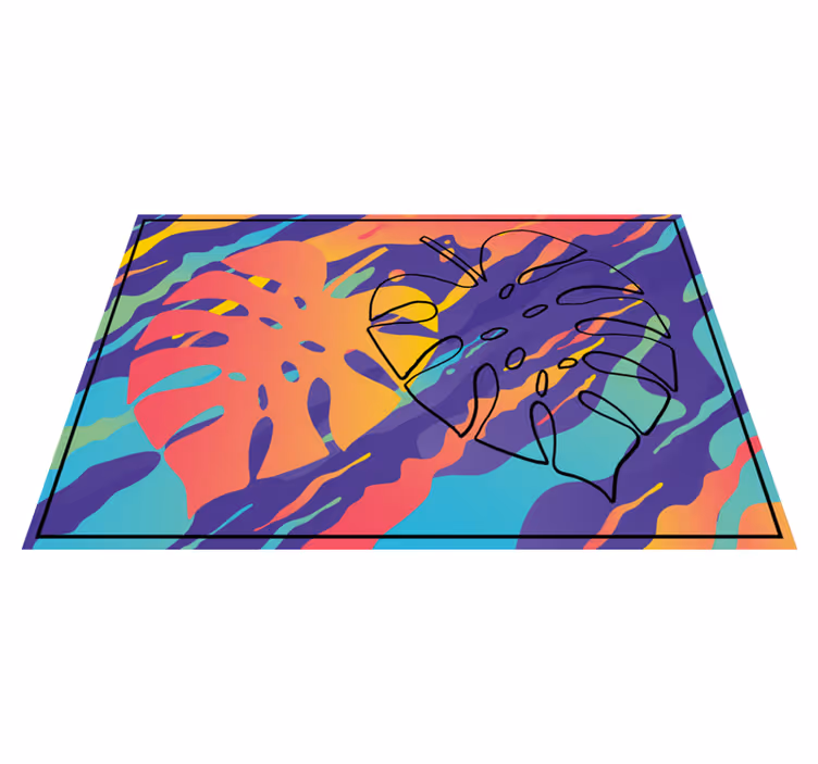 Individuais de mesa originais com padrão de folhas coloridas - TenStickers