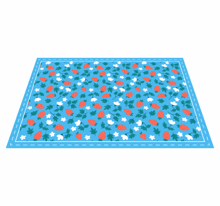 Individuais de mesa originais padrão floral de morango - TenStickers