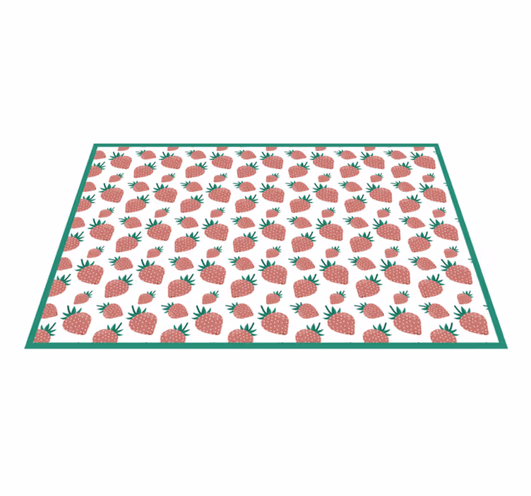 Individuais de mesa modernos Morangos coloridos feitos à mão - TenStickers