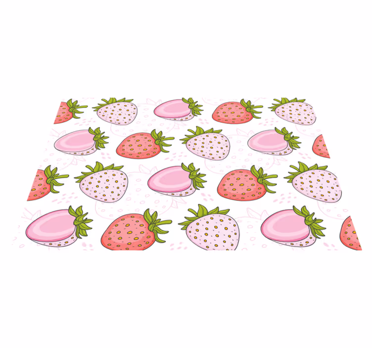 Individuais de mesa modernos Morangos rosa vermelho fofos - TenStickers