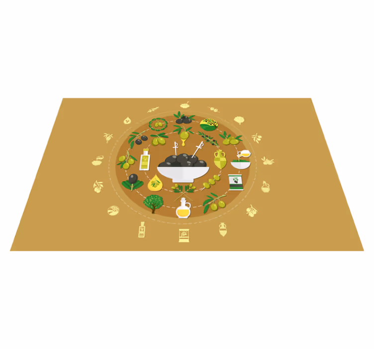 Individuais de mesa originais arranjo de tigela de azeitona - TenStickers
