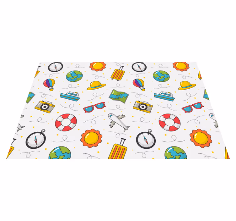 Individuais de mesa infantis elementos de viagem divertidos - TenStickers