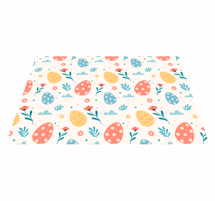 Individuais de mesa infantis com padrão de ovos coloridos - TenStickers