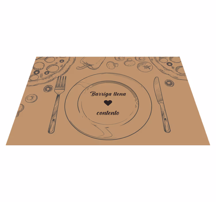 Individuais de mesa originais prato vazio com coração - TenStickers