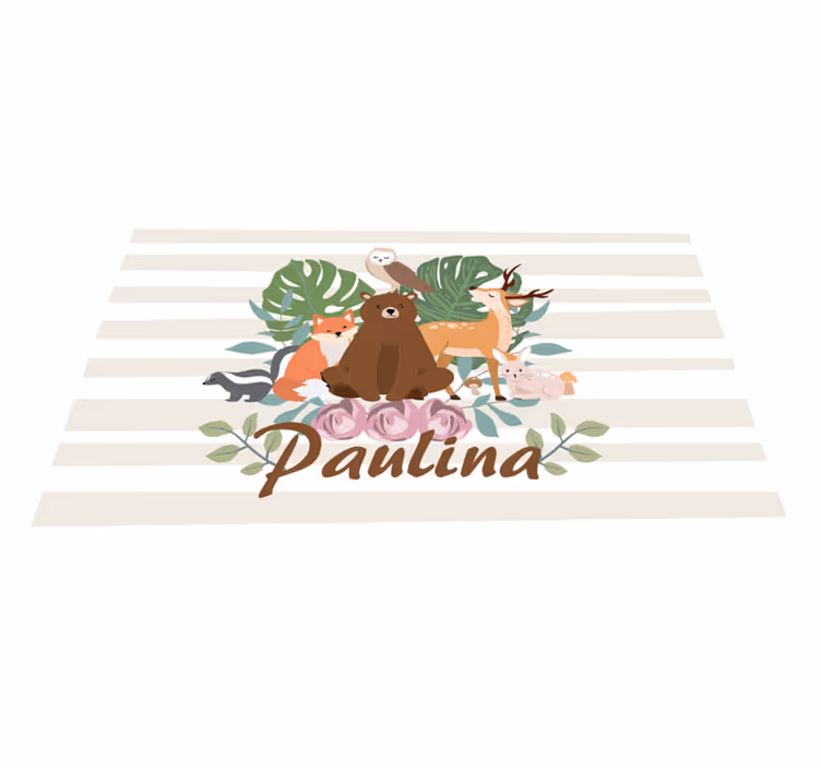 Individuais de mesa infantis encontro de animais divertidos - TenStickers