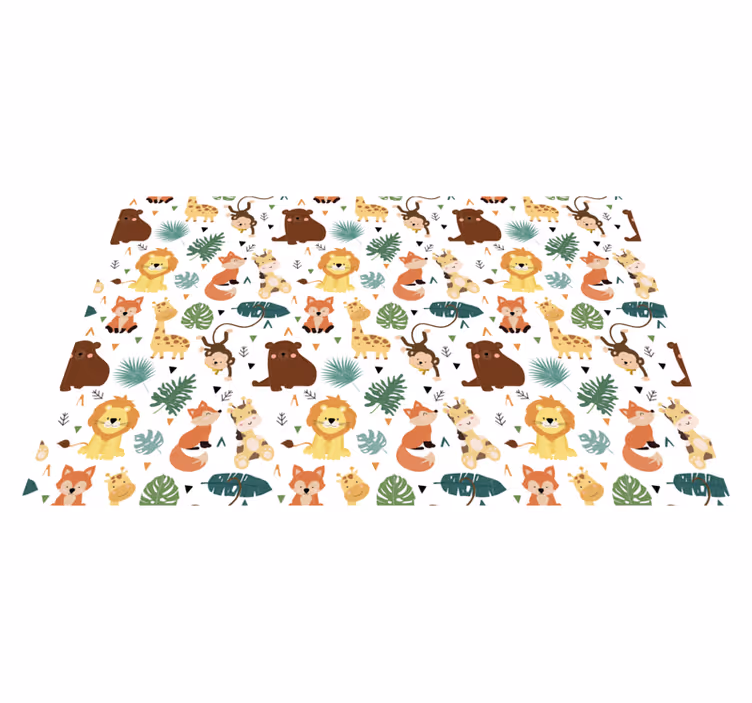 Individuais de mesa infantis com padrões de animais fofos - TenStickers