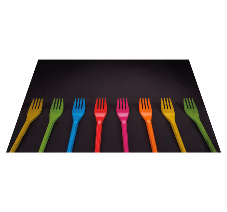 Individuais de mesa infantis coleção de garfos coloridos - TenStickers