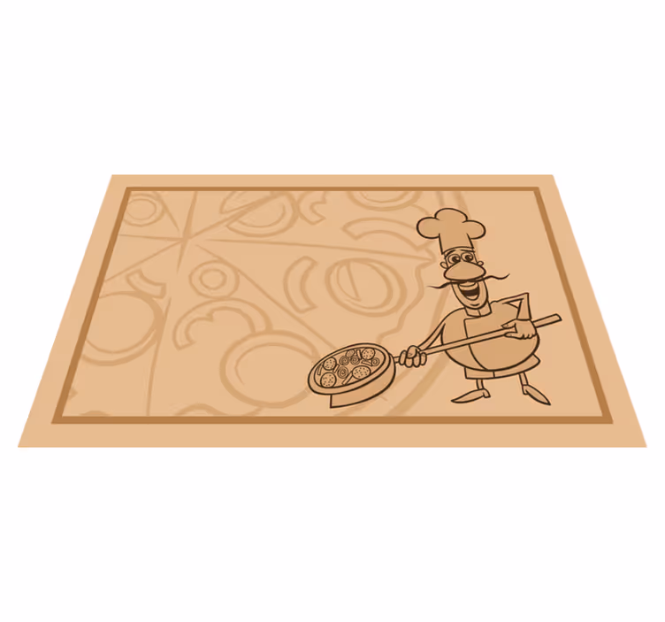 Individuais de mesa infantis chef segurando pizza - TenStickers