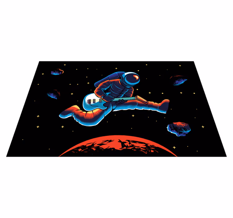 Individuais de mesa originais astronauta tocando guitarra - TenStickers