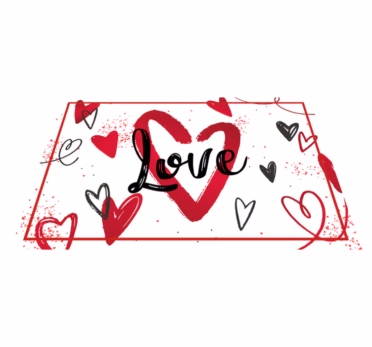Individuais de mesa com texto design coração amoroso - TenStickers