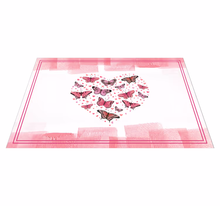 Individuais de mesa modernos padrão borboletas do coração - TenStickers
