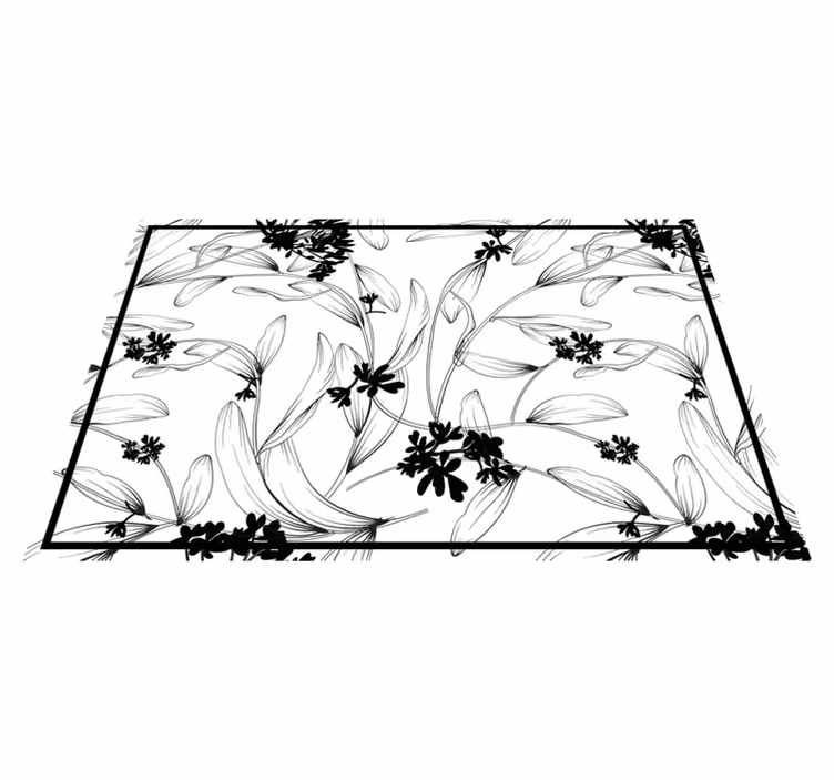 Individuais de mesa originais Padrão leafes preto - TenStickers