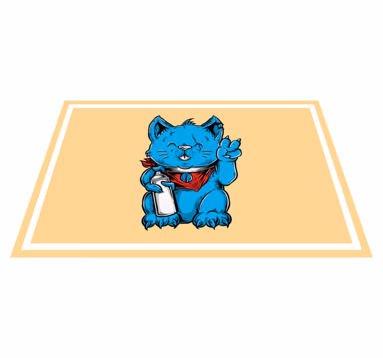 Individuais de mesa originais Gato de desenho animado com brinco - TenStickers