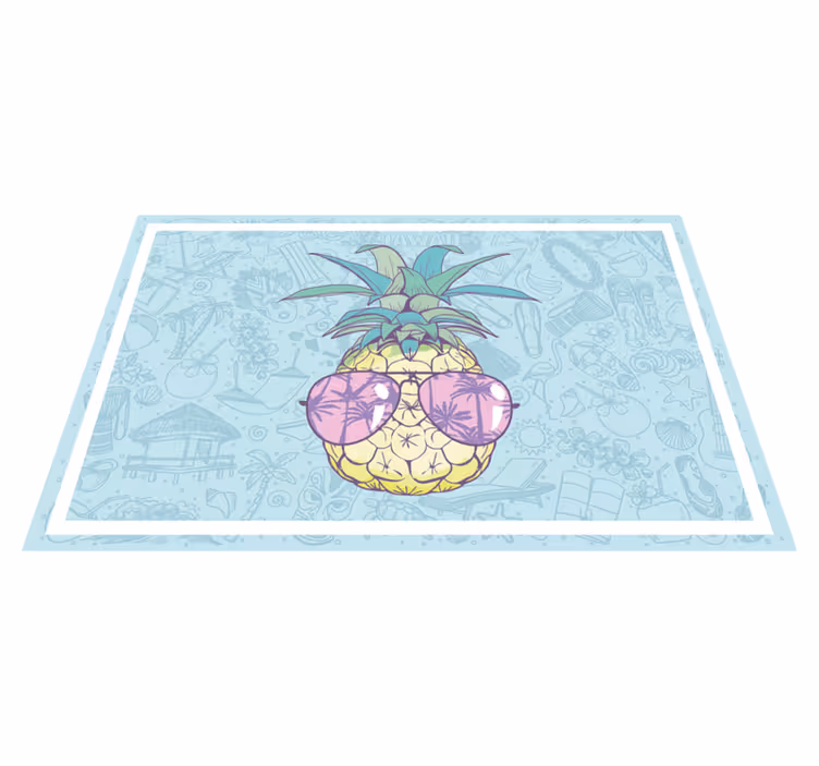 Individuais de mesa originais Desenho animado de abacaxi havaiano - TenStickers