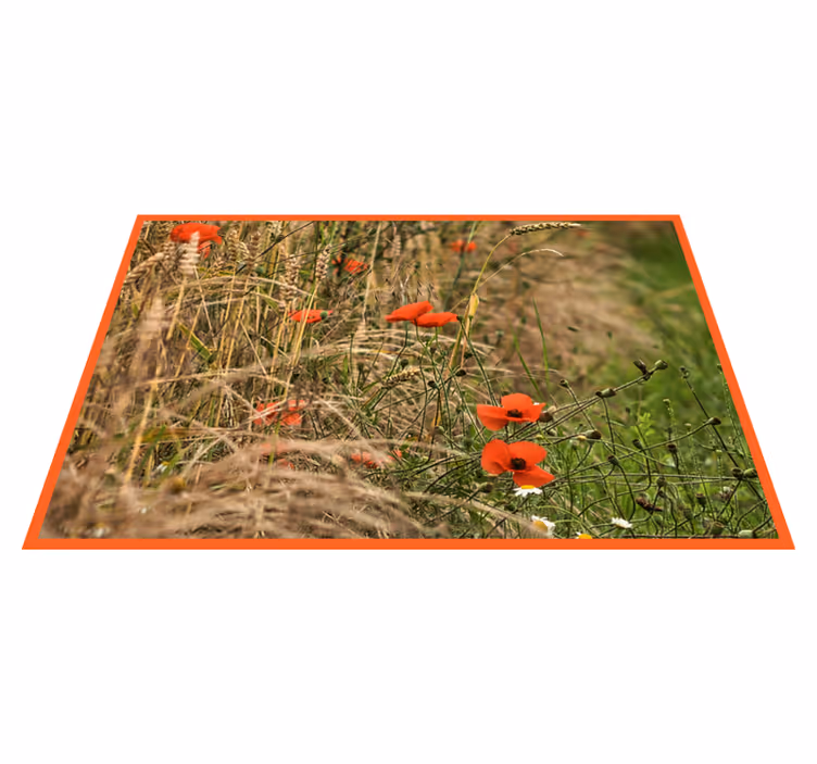Individuais de mesa modernos Campo de papoulas vermelhas - TenStickers