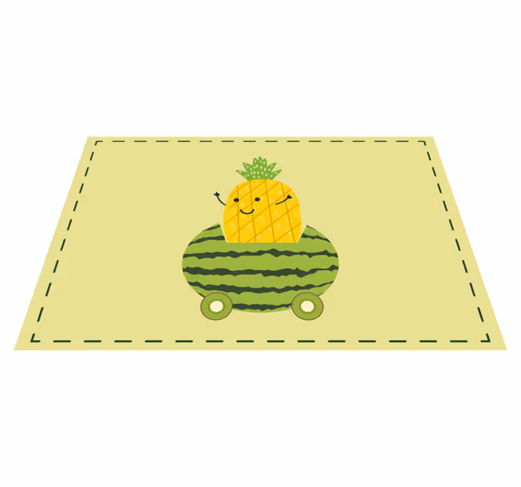 Individuais de mesa infantis veículo abacaxi melancia - TenStickers