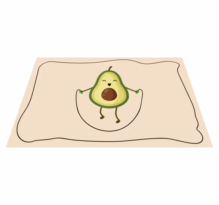 Individuais de mesa infantis Abacate engraçado pulando corda - TenStickers