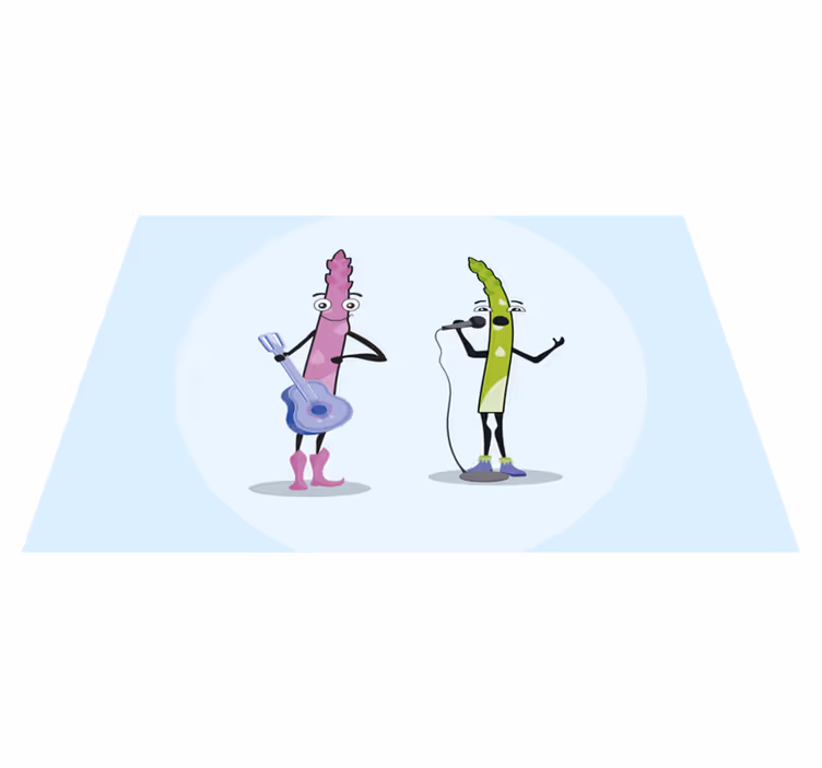 Individuais de mesa infantis personagens vegetais musicais - TenStickers