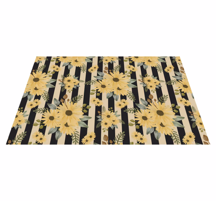 Individuais de mesa originais com padrão listrado floral - TenStickers