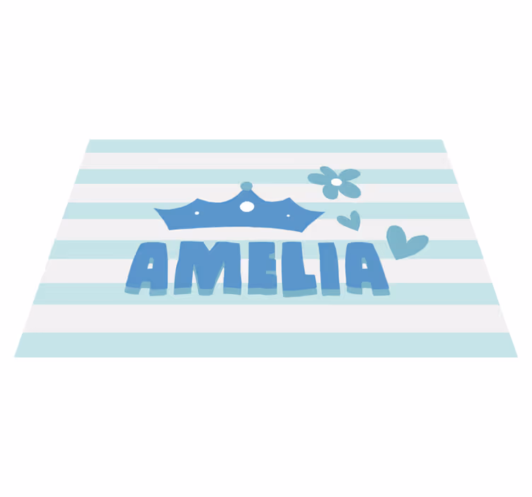 Individuais de mesa com nome Princesa azul claro - TenStickers