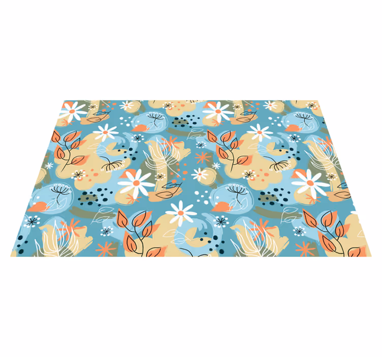 Individuais de mesa originais Fundo floral plano abstrato - TenStickers