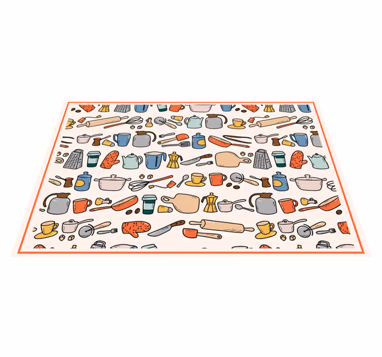 Individuais de mesa modernos Utensílios em fundo bege - TenStickers