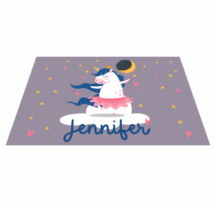 Individuais de mesa infantis noite de dança do unicórnio - TenStickers
