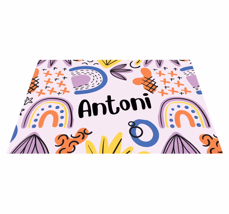 Individuais de mesa infantis com padrões arco-íris coloridos - TenStickers