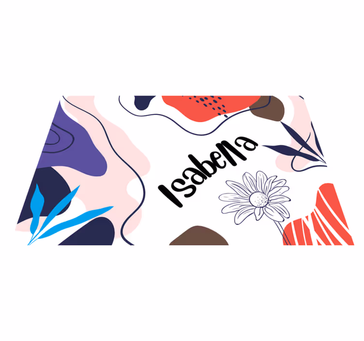 Individuais de mesa com nome floral abstrato colorido - TenStickers