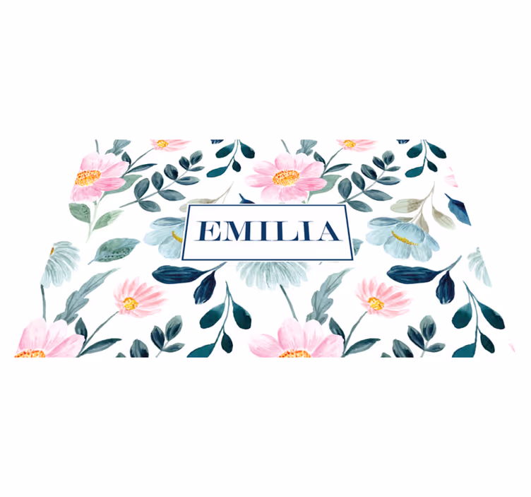 Individuais de mesa com nome floral personalizado - TenStickers