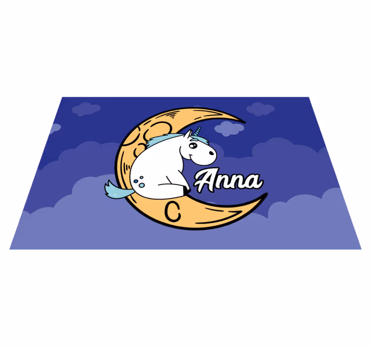 Individuais de mesa infantis noite da lua unicórnio - TenStickers