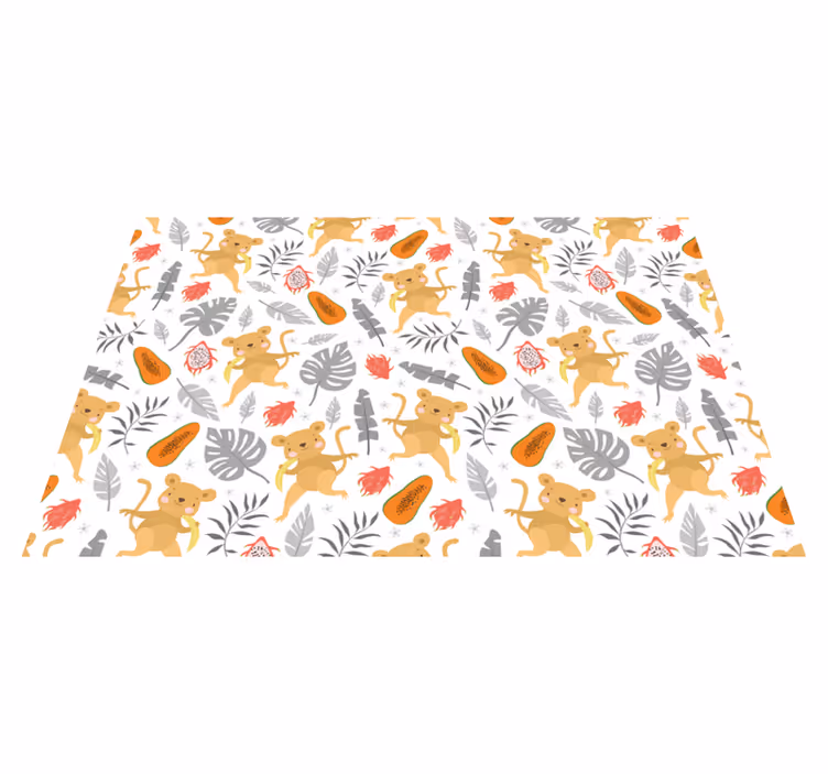 Individuais de mesa infantis com padrão de animais fofos - TenStickers
