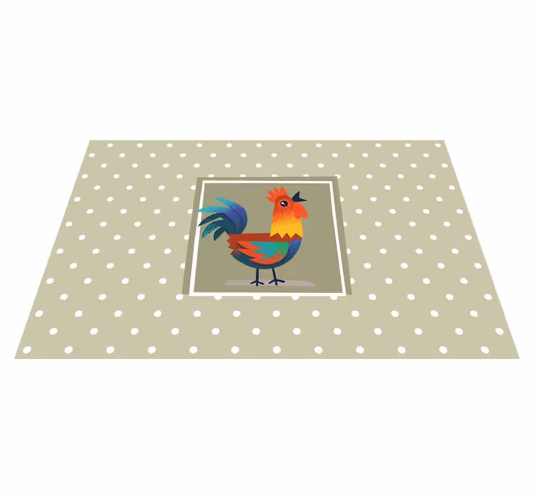 Individuais de mesa infantis com arte de galo colorido - TenStickers