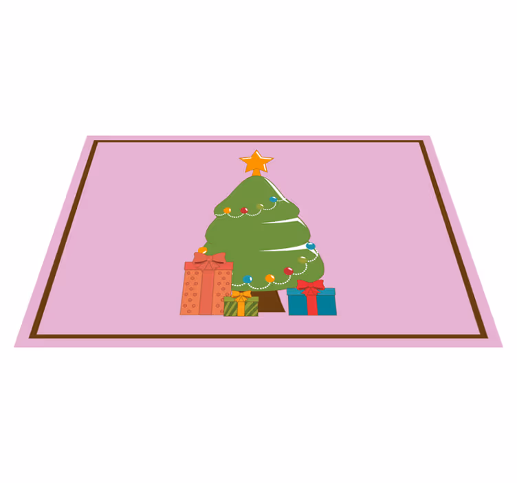 Individuais de mesa de natal Árvore de natal colorida - TenStickers