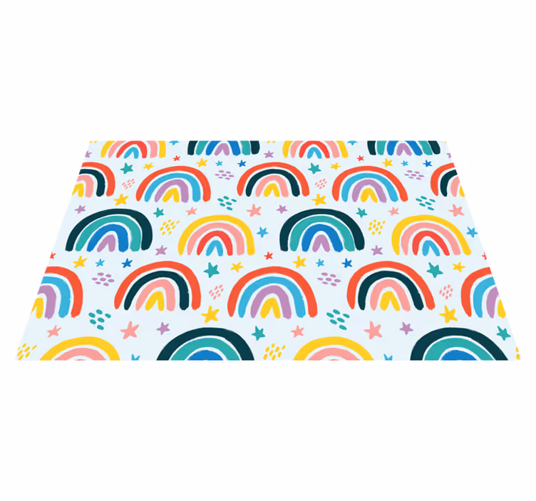 Individuais de mesa infantis elementos arco-íris vivos - TenStickers