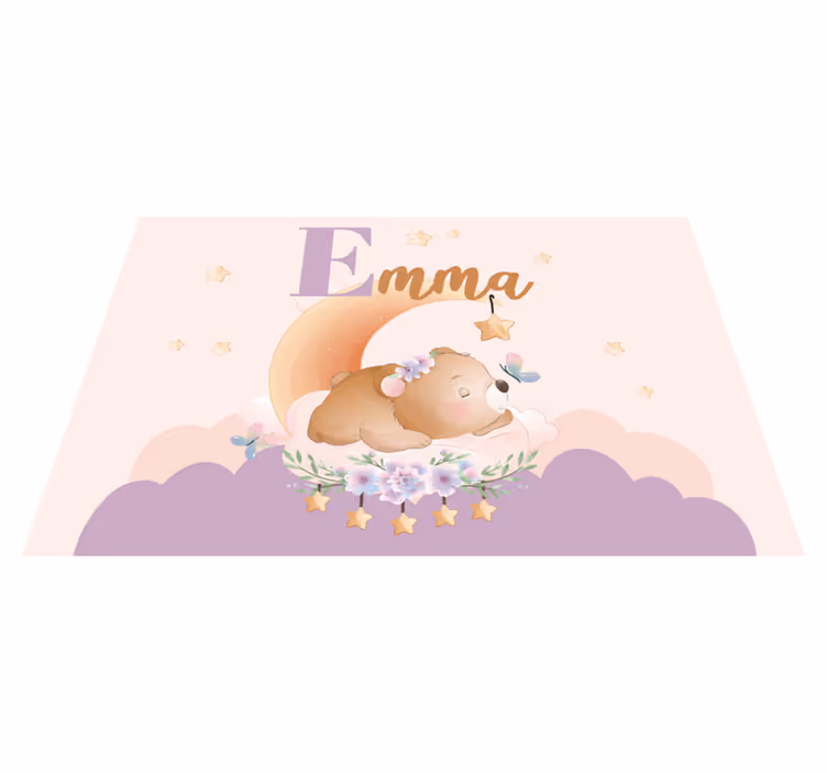 Individuais de mesa infantis urso dormindo com estrelas - TenStickers