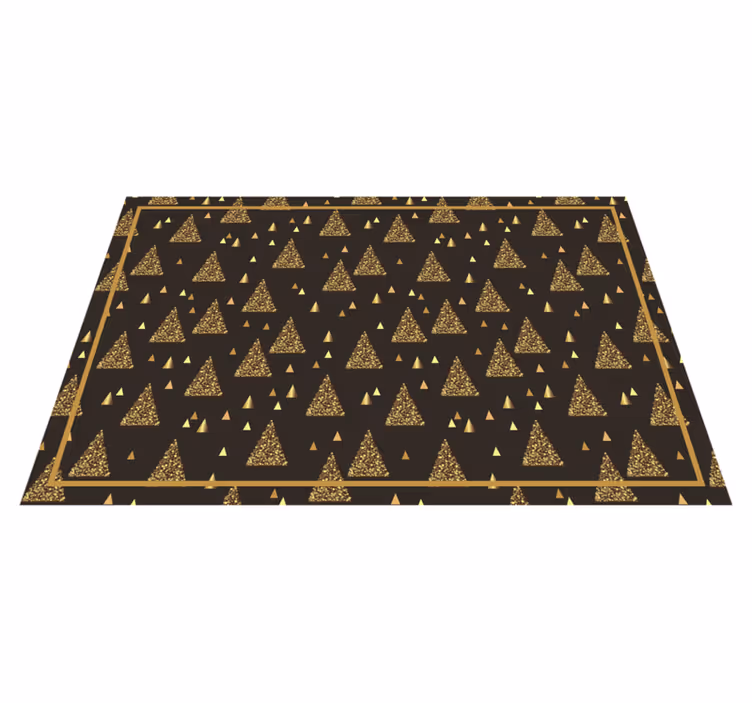 Individuais de mesa de natal Árvores de natal douradas - TenStickers