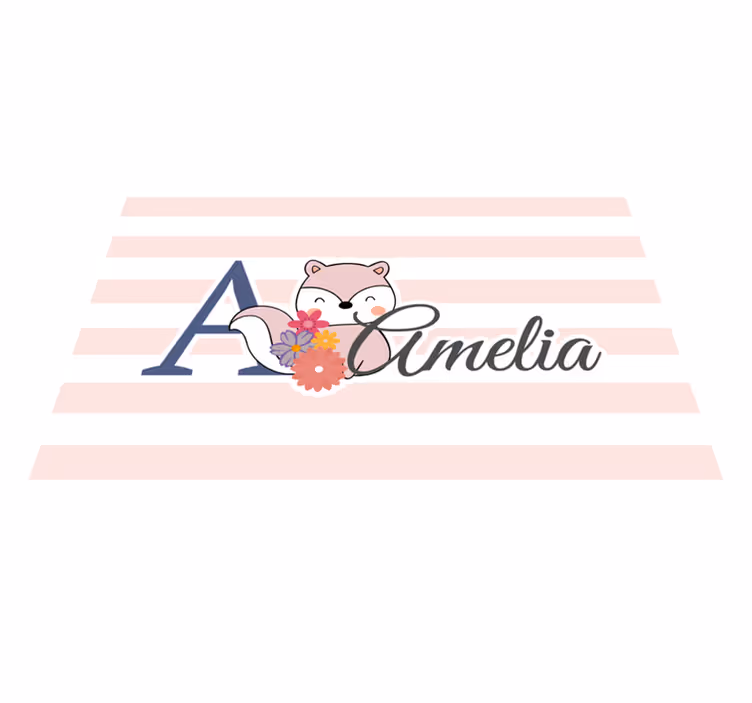 Individuais de mesa infantis raposa fofa com flores - TenStickers