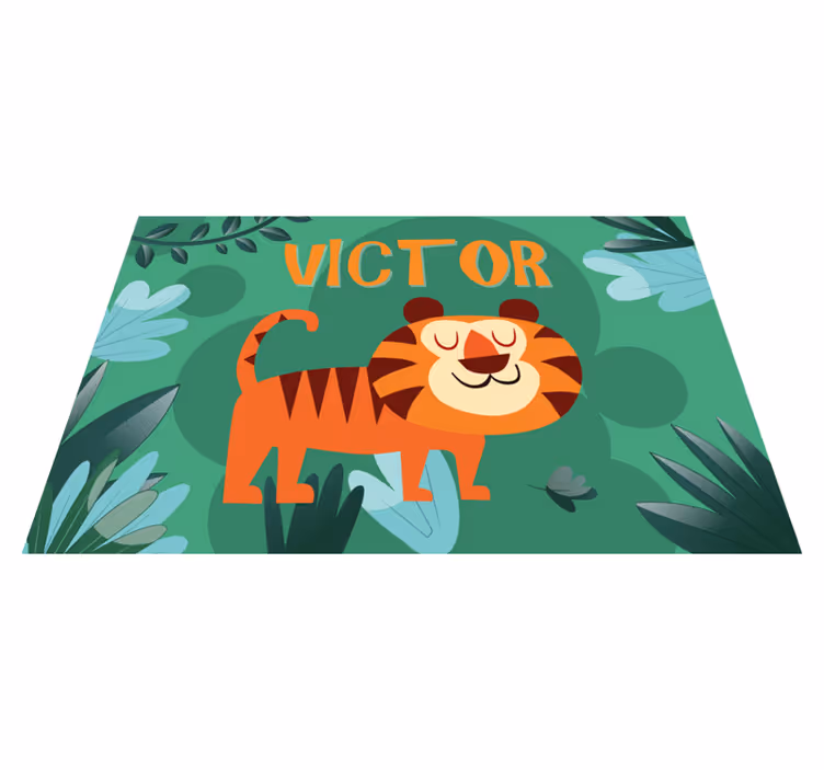 Individuais de mesa infantis Tigre fofo para menino com nome - TenStickers