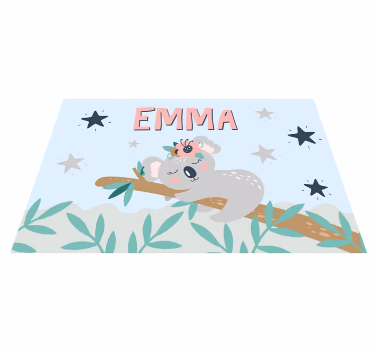 Individuais de mesa infantis Coala fofo para menina com nome - TenStickers