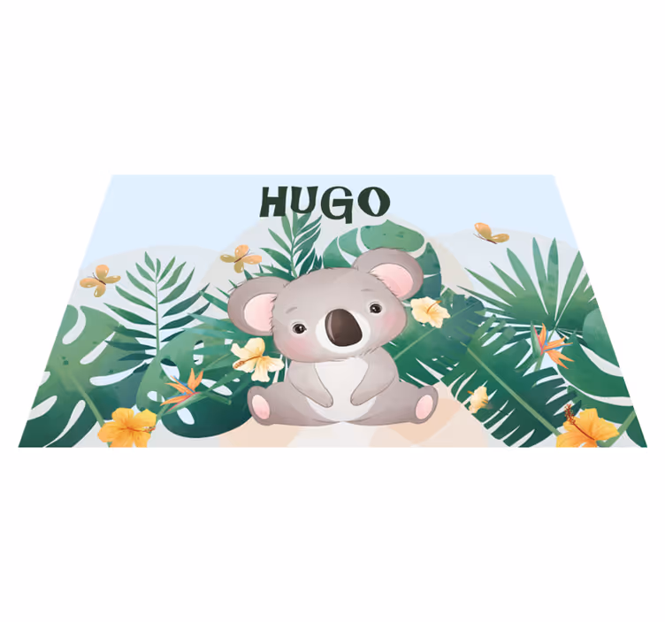 Individuais de mesa infantis Coala fofo para menino com nome - TenStickers