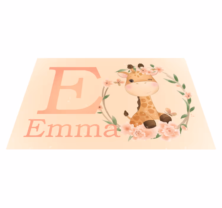 Individuais de mesa infantis com personagem girafa fofa - TenStickers