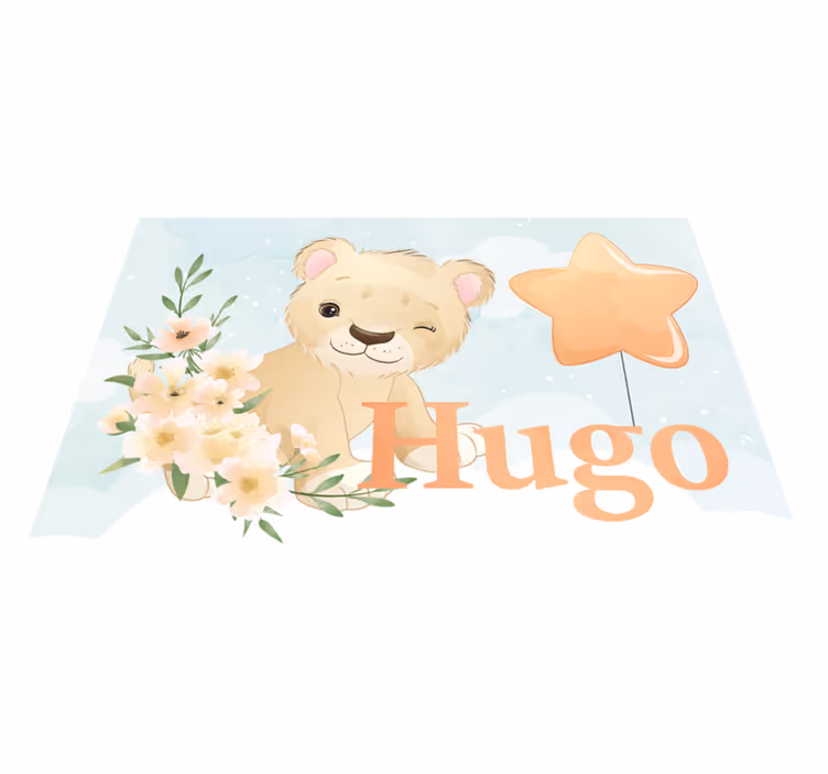 Individuais de mesa infantis com gráfico de leão alegre - TenStickers