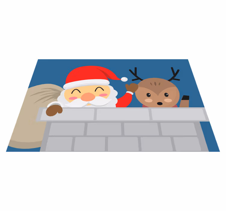 Individuais de mesa de natal rena do papai noel - TenStickers